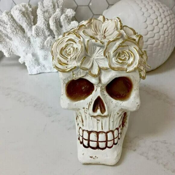NEW! GOTHIC Glam ROSES SKELETON SKULL DECOR - Picture 7 of 8